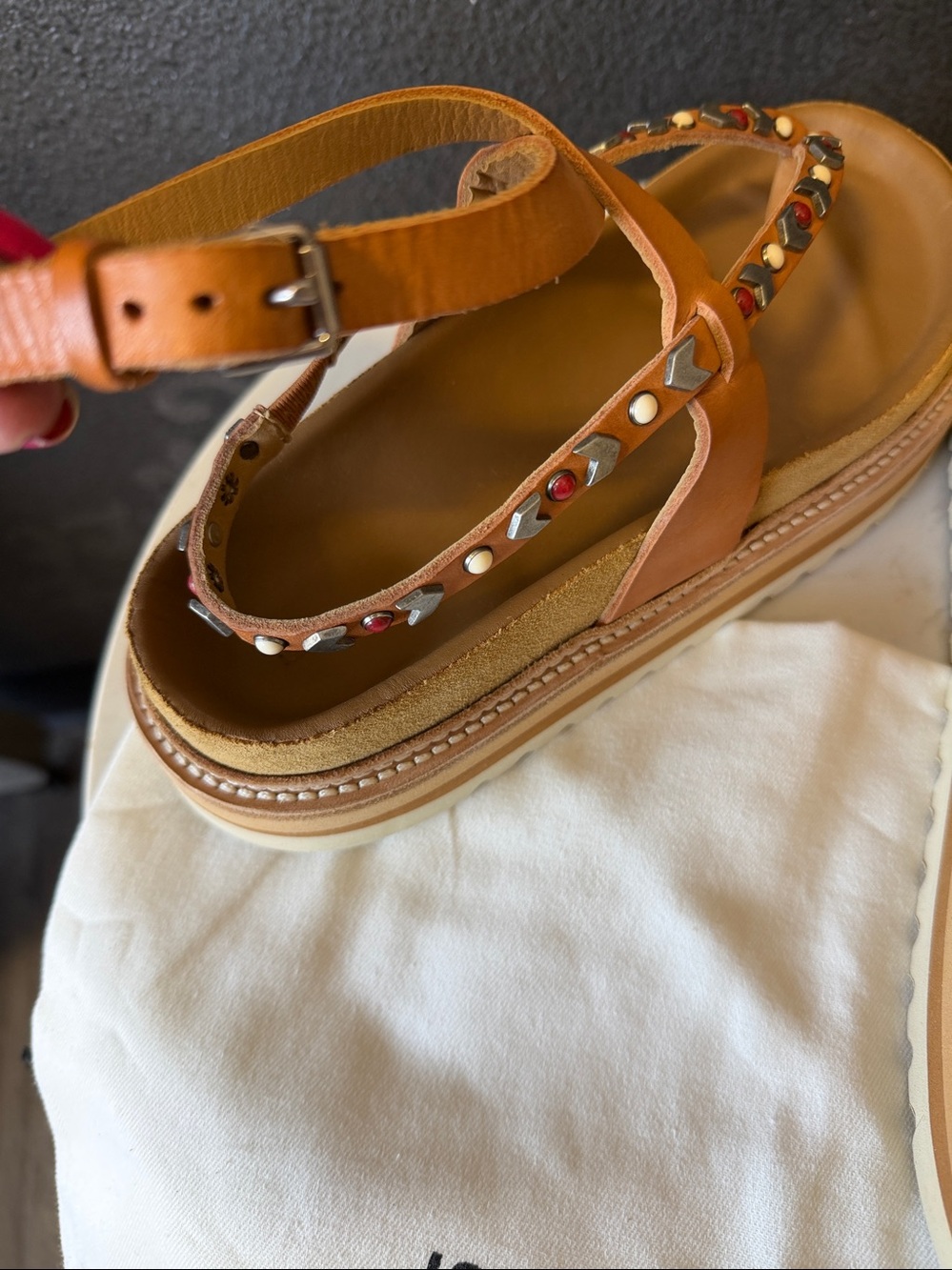 Isabel Marant Sandals . Studded Chunky Elham NEW in Box .100% leather - Picture 4 of 8